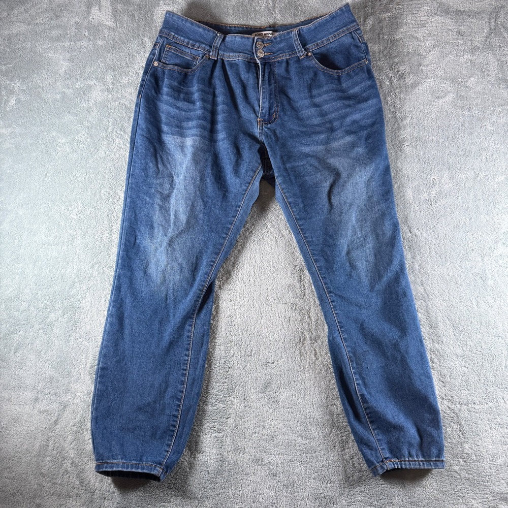 Soho Apparel Jeans‎ Womens 13 Blue Medium Wash Jogger Cuff High Rise DSLM004-DK